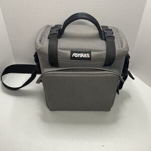 Fotima 9”x9”x7” Vintage Camera Bag Semi Rigid FLAW F600C Gray Multi Pocket